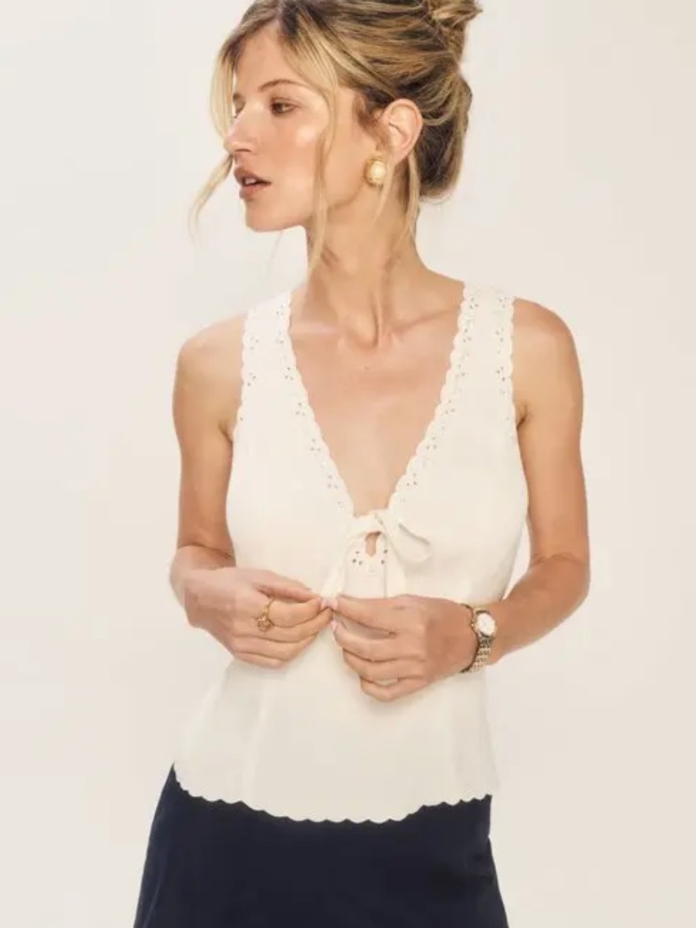 LIKE NEW REFORMATION Marlena Top, Gossamer, size 10